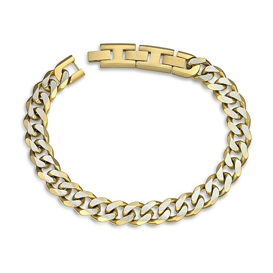 Mens Stainless Steel 9 Inch Solid Curb Chain Bracelet