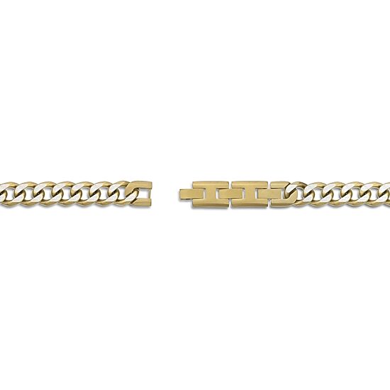 Mens Stainless Steel 9 Inch Solid Curb Chain Bracelet