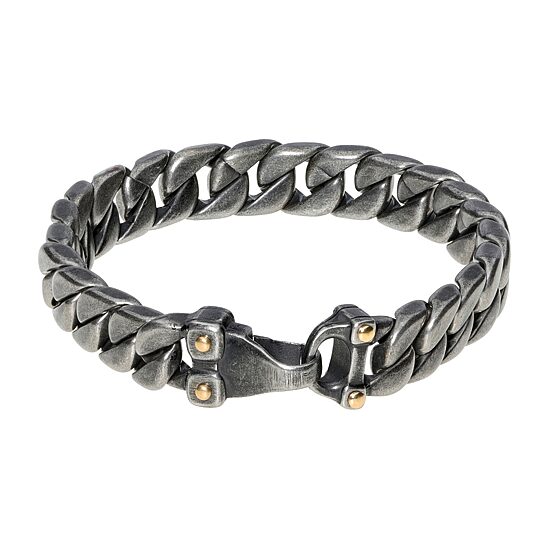 Mens Stainless Steel 8 1/2 Inch Solid Curb Chain Bracelet