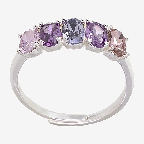 Sparkle Allure Birthstone Womens 2MM Red Cubic Zirconia Pure Silver Over Brass Band, One Size, February