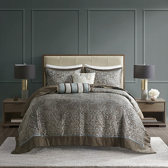 Madison Park Whitman 5 Piece Reversible Jacquard Bedspread Set