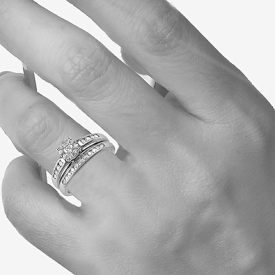 Round 1/2 CT.T.W. Natural Diamond Side Stone Bridal Set in 10K or 14K Gold