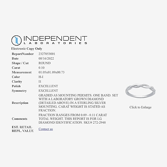 I Said Yes (H-I / I1) 1/10 CT. T.W. Lab Grown White Diamond Sterling Silver or 14K Gold Over Silver Wedding Band