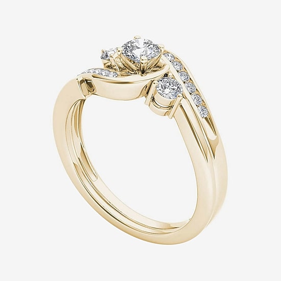 1/2 CT.T.W. Natural Diamond 10K Yellow Gold Bridal Ring Set