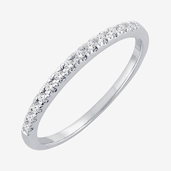 Womens 1/10 CT. T.W. Natural White Diamond 10K Gold Wedding Band