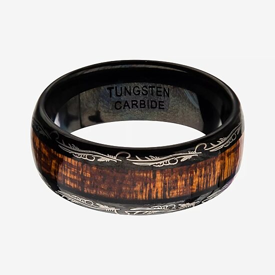 Inox Mens Jewelry 8MM Tungsten Wedding Band