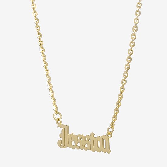 Womens 14K Gold Over Silver 16 Inch Name Necklace