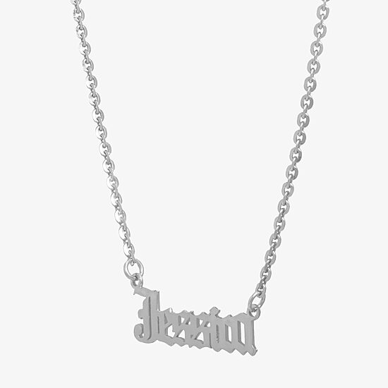 Womens Sterling Silver 18 Inch Name Necklace