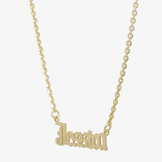 Womens 14K Gold Over Silver 18 Inch Name Necklace