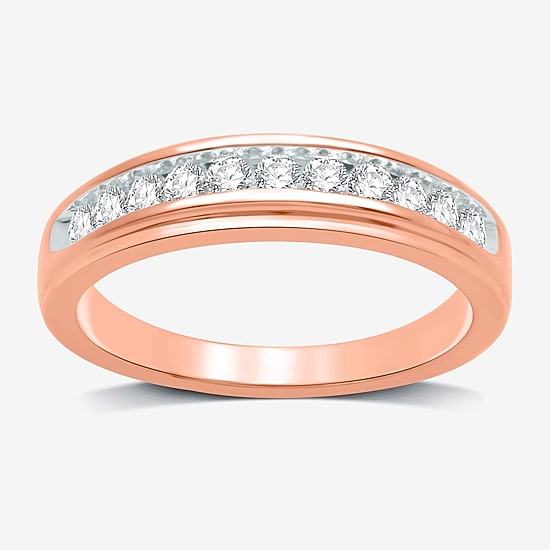 I Said Yes (H-I / I1) 1/3 CT. T.W. Lab Grown White Diamond Sterling Silver or 14K Gold Over Silver Wedding Band
