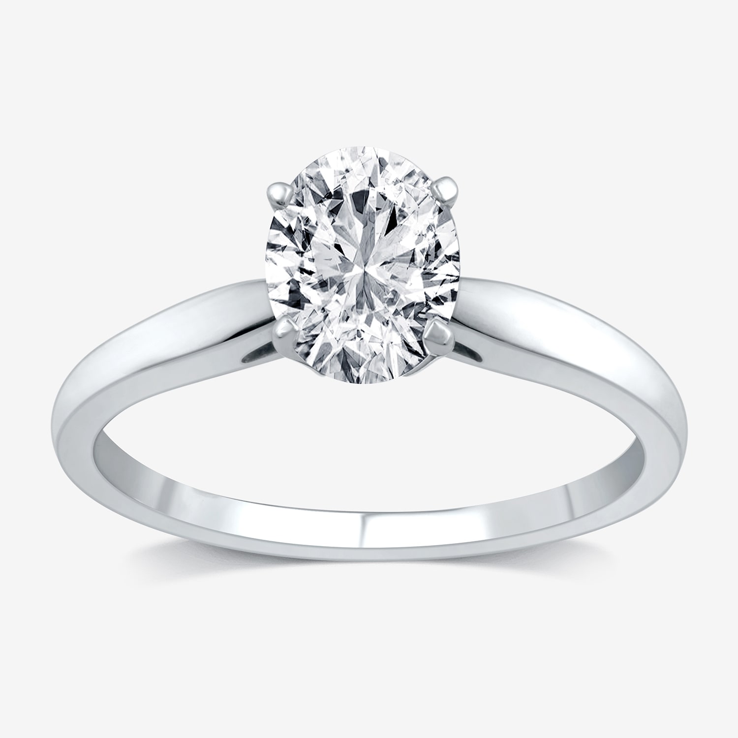 1 CT. Lab-Grown (G / SI2) Diamond Oval Solitaire Engagement Ring 10K or 14K Gold