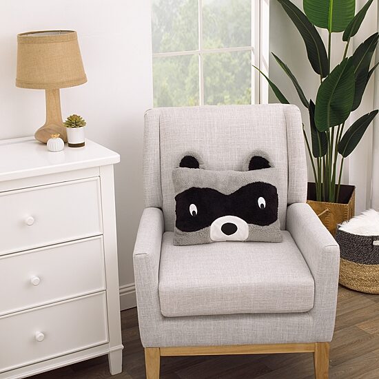 Nojo Sherpa Raccoon Rectangular Throw Pillow