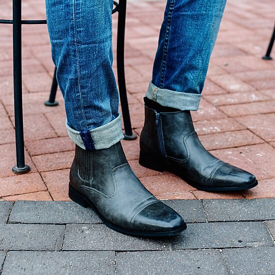 Vance Co Mens Alex Block Heel Chelsea Boots