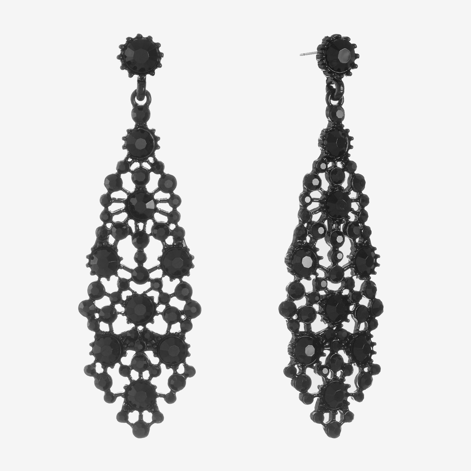 Mixit Black Chandelier Womens Black Hypoallergenic Drop Earrings