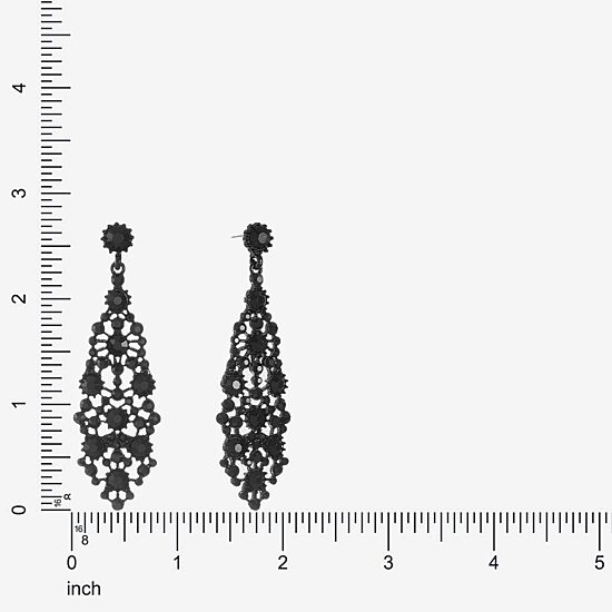 Mixit Black Chandelier Womens Black Hypoallergenic Drop Earrings