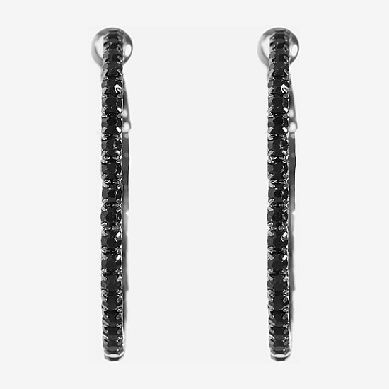 Mixit Womens Black 39.1mm Hypoallergenic Hoop Earrings