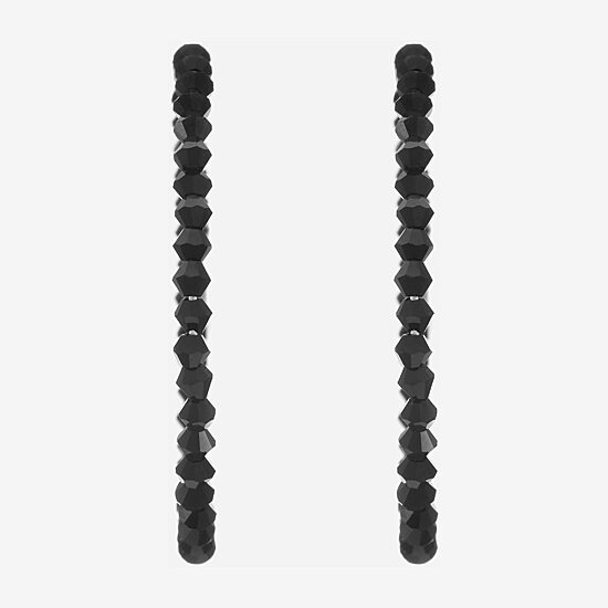 Mixit Womens Black 43mm Hypoallergenic Hoop Earrings
