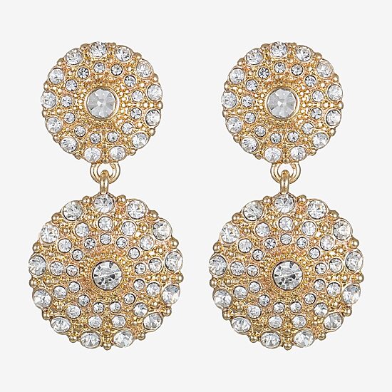 Monet® Gold-Tone Crystal Double Drop Earrings