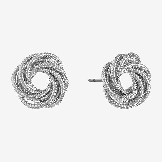 Monet Jewelry Silver Tone Button 14mm Stud Earrings