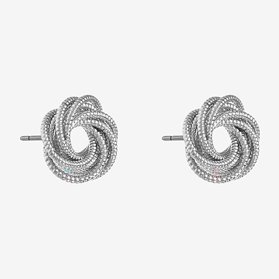 Monet Jewelry Silver Tone Button 14mm Stud Earrings