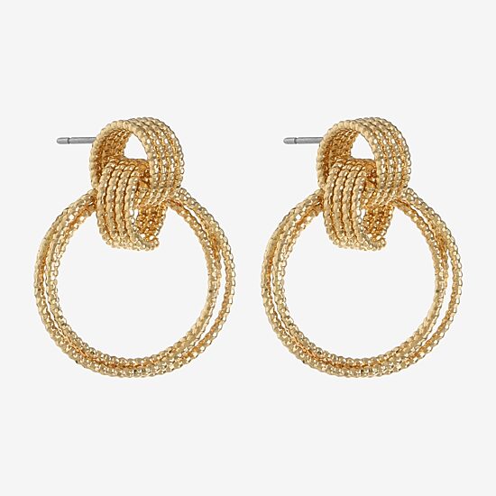 Monet Jewelry Gold Tone Double Womens Hypoallergenic Drop Earrings