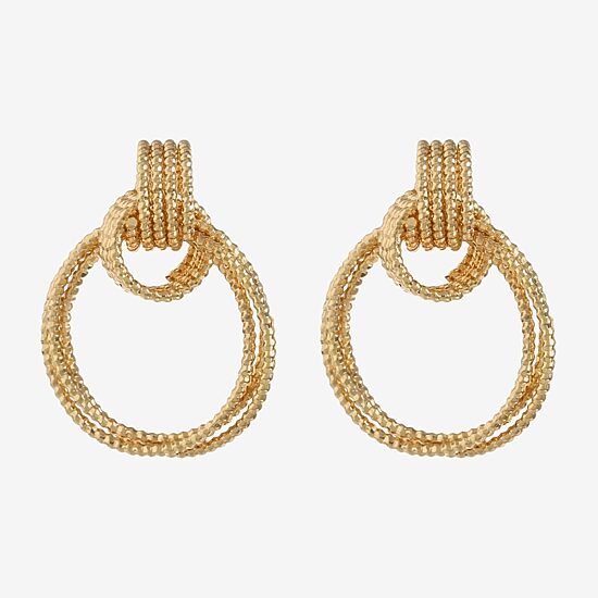 Monet Jewelry Gold Tone Double Womens Hypoallergenic Drop Earrings