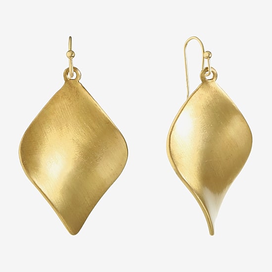Monet Jewelry Gold Tone Twisted Womens Drop Earrings