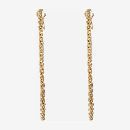 Monet Jewelry Gold Tone Twist Womens 60mm Hypoallergenic Hoop Earrings