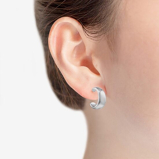 Liz Claiborne Silver Tone Small Womens 17mm Hypoallergenic Hoop Earrings