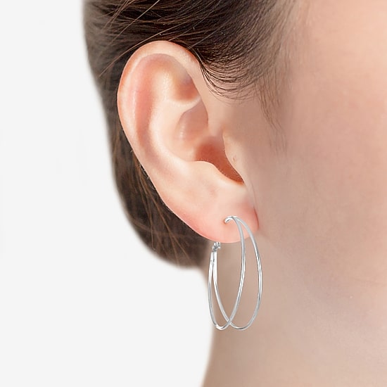 Liz Claiborne Large Wire Womens 48.3mm Hypoallergenic Hoop Earrings