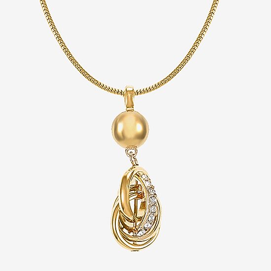 Monet Jewelry Silver Tone Womens 17 Inch Pendant Necklace