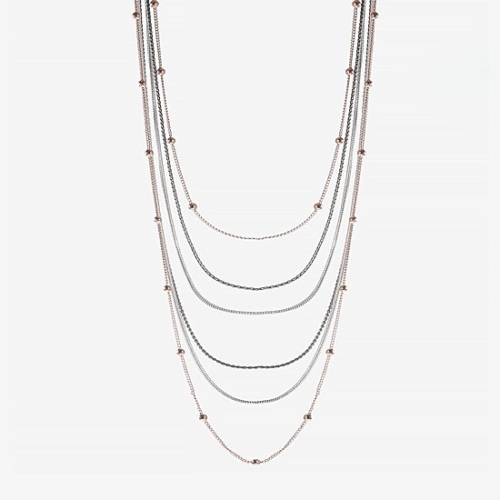 Liz Claiborne Layered Womens 17 Inch Strand Necklace