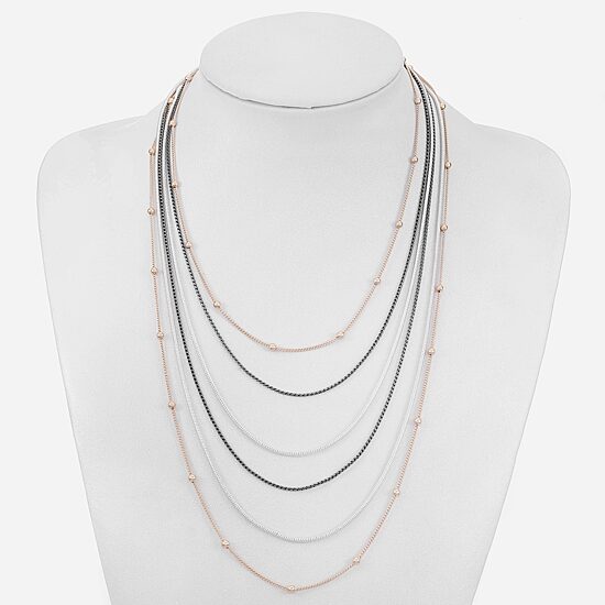 Liz Claiborne Layered Womens 17 Inch Strand Necklace