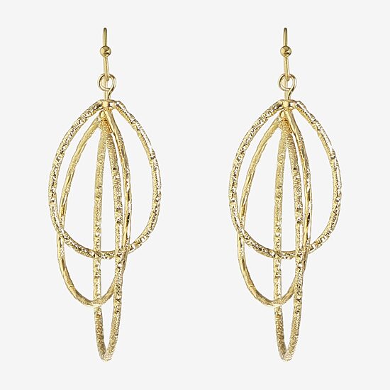 Monet Jewelry Gold Tone Textured Womens Drop Earrings
