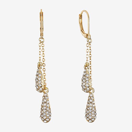 Monet Jewelry Gold Tone Linear Womens Drop Earrings