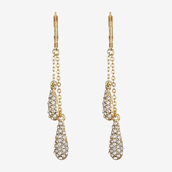 Monet Jewelry Gold Tone Linear Womens Drop Earrings