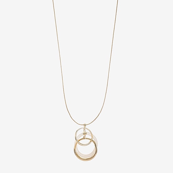 Liz Claiborne Womens Round 34 Inch Pendant Necklace