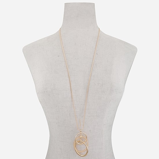 Liz Claiborne Womens Round 34 Inch Pendant Necklace