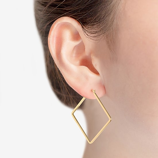 Liz Claiborne Gold Tone Womens 63mm Hypoallergenic Hoop Earrings
