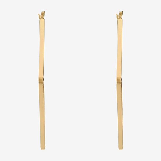 Liz Claiborne Gold Tone Womens 63mm Hypoallergenic Hoop Earrings