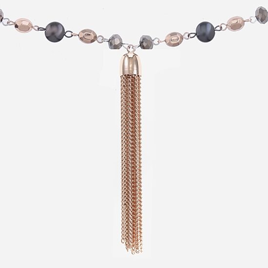 Liz Claiborne Tri Tone Womens Round 34 Inch Pendant Necklace