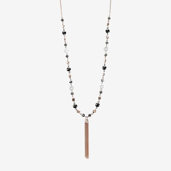Liz Claiborne Tri Tone Womens Round 34 Inch Pendant Necklace