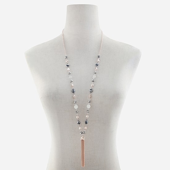 Liz Claiborne Tri Tone Womens Round 34 Inch Pendant Necklace