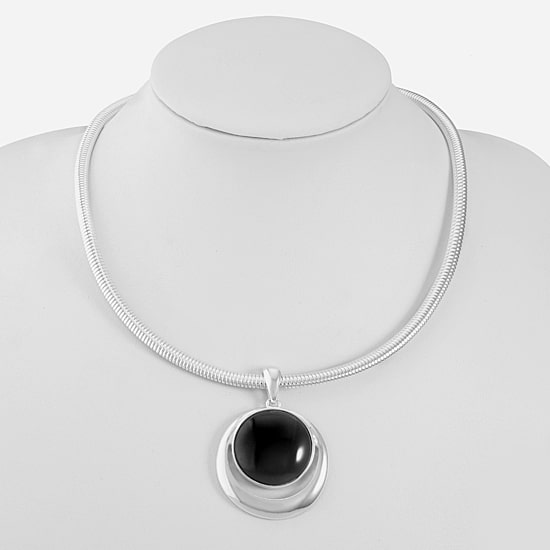 Liz Claiborne Womens Black 17 Inch Pendant Necklace