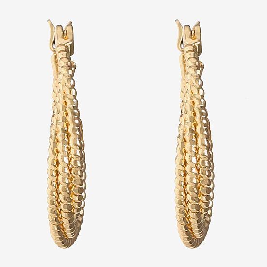 Monet Jewelry Gold Tone Twist Womens 22mm Hypoallergenic Hoop Earrings