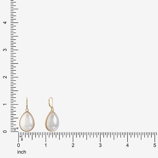 Monet Jewelry Womens White Simulated Pearl Drop Earrings