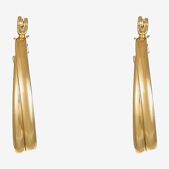 Monet® Gold-Tone 2-Row Smooth Hoop Earrings