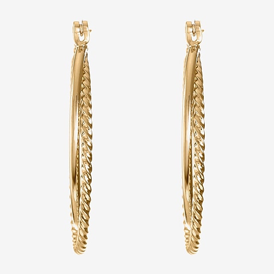 Monet® Gold-Tone 2-Row Hoop Earrings