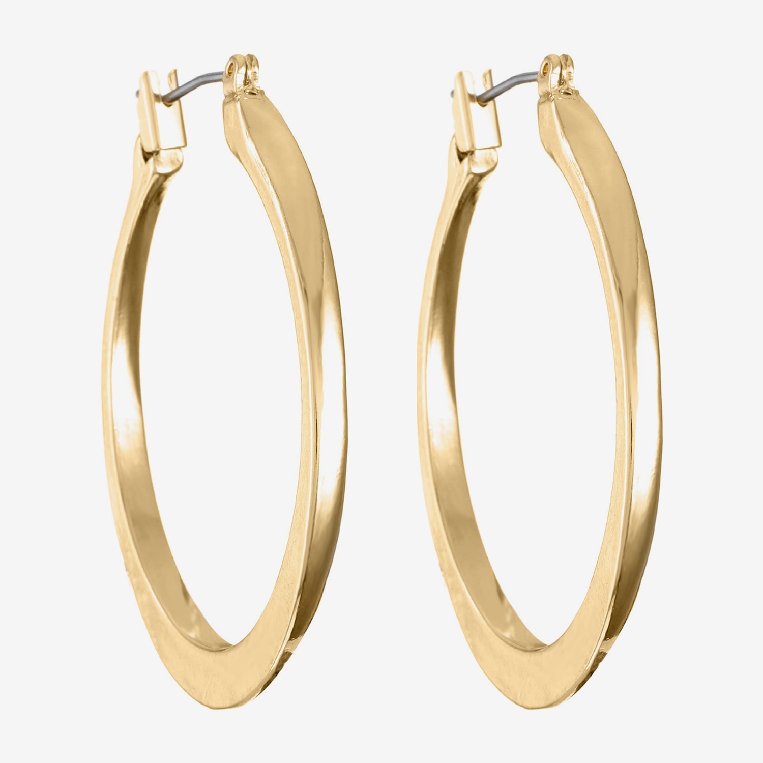 Monet® Gold-Tone Oval Edged Hoop Earrings