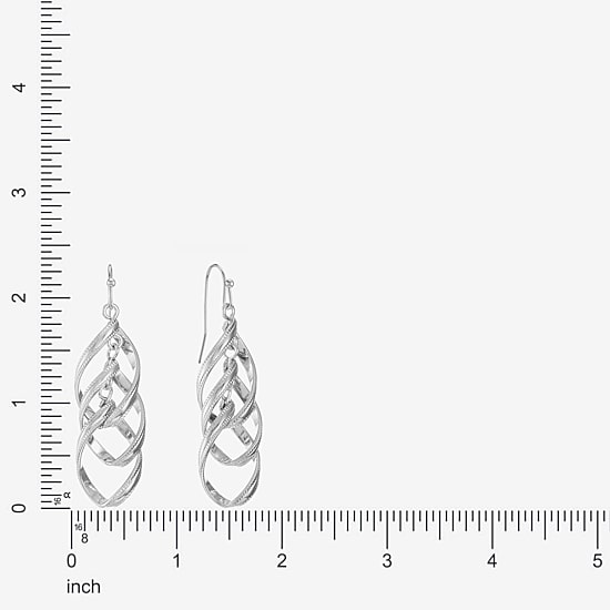 Liz Claiborne Twsited Orbital Womens Hypoallergenic Drop Earrings